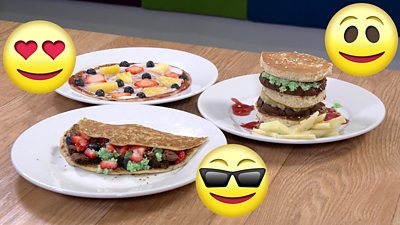 Fruity fast food pancake makes - CBBC - BBC