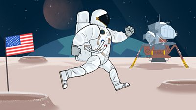Space game for kids - The Man on the Moon - CBBC - BBC