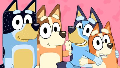 Bluey Sticker Puzzle with Bluey, Bingo and Bandit. - CBeebies - BBC