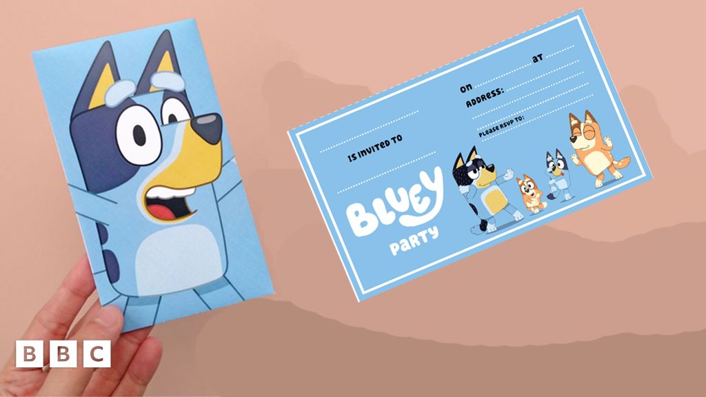 printable-bluey-birthday-party-invitations-cbeebies for Free Printable Bluey Birthday Invitation Printable Bluey birthday party invitations - CBeebies for Free Printable Bluey Birthday Invitation
