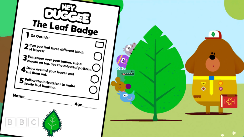 Hey Duggee: Leaf Badge Activity Sheet - CBeebies