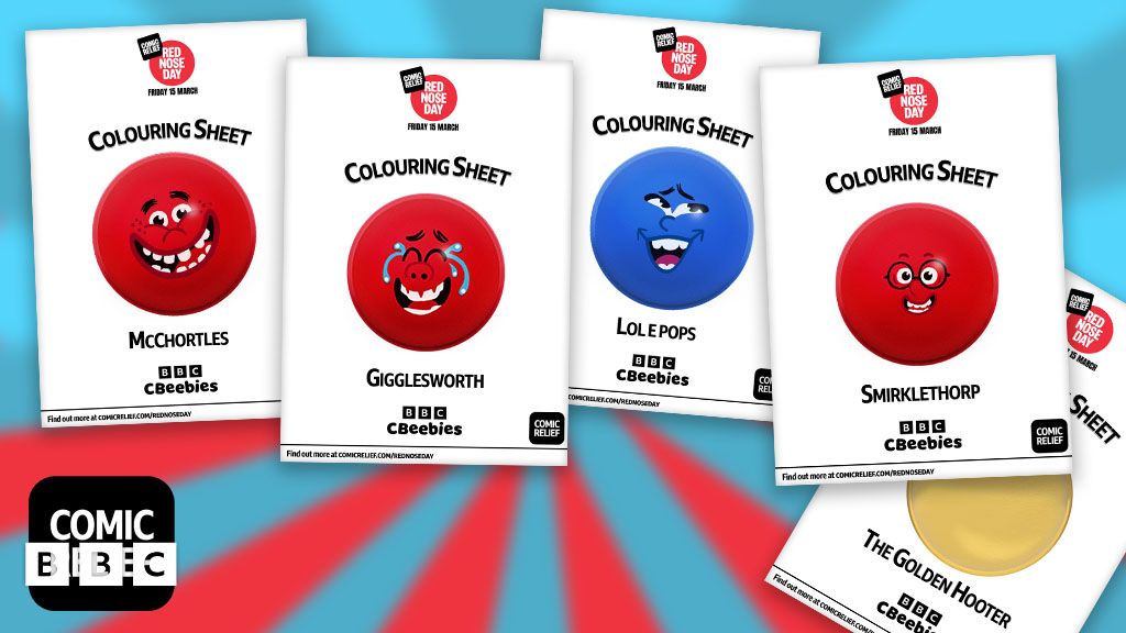 Red Nose Day 2024: Printable colouring sheets - CBeebies