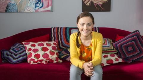 Girl smiling.