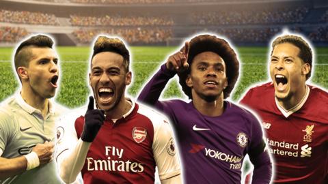 Aguero, Willian, Aubameyang and van Dijk