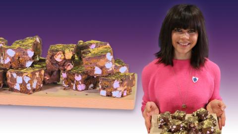 Great British Bake Off finalist Steph Blackwell with her rocky road.