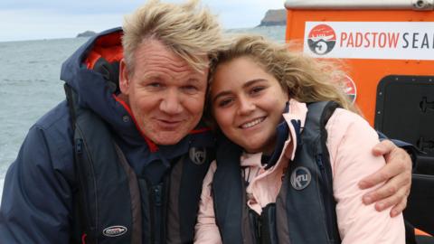 Gordon and Tilly on a boat