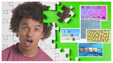 Image of Radzi with images of puzzles.