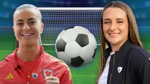 Ella Toone from the England squad and Ella Powell from the Welsh team