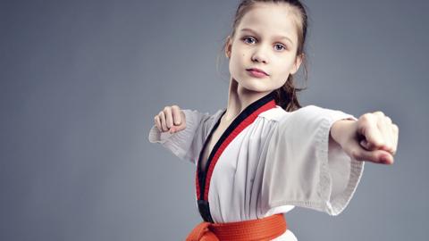 A girl doing martial arts