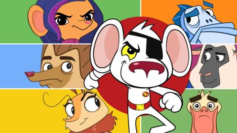 Danger Mouse (a cartoon mouse), Danger Moth, Danger Sheep, Danger Mackerel, Danger Hedgehog, Danger Pelican and Jeopardy Mouse.