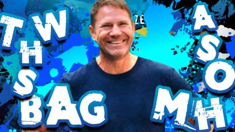 Steve Backshall with some jumbled up letters.