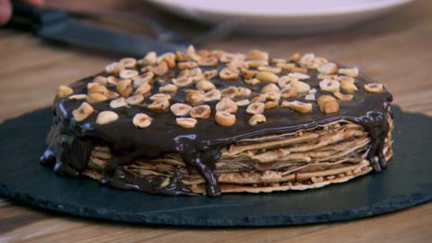 Hazelnut and Dark Chocolate Pancake cake