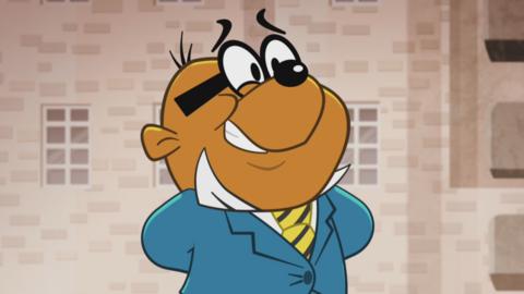 Penfold (a cartoon hamster) smiling.