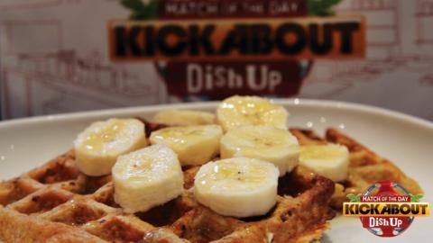 waffles with sliced banana on top