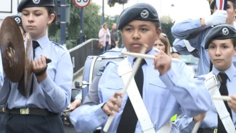 Air Cadets drumming.