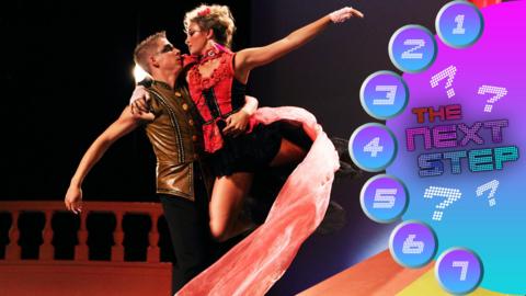 Eldon and Michelle dancing, surrounded by colourful numbers 1-7.