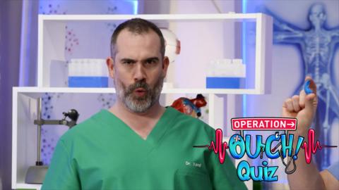 Doctor Xand from operation ouch pulls an intrigued face.