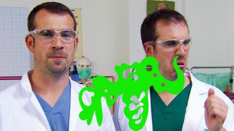 Drs Chris & Xand and a illustrated fart.