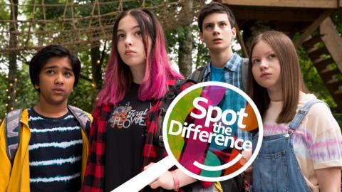 The characters of Silverpoint and the Spot the Difference logo.