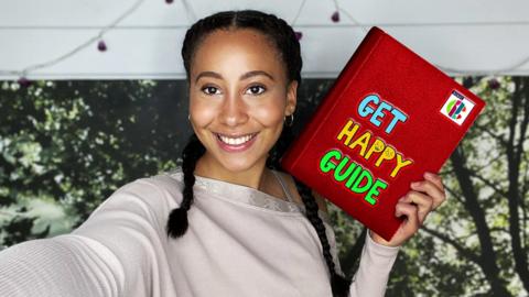 Candi-Rose and a Get Happy Guide book.