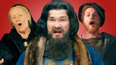 Three Kings and Queens from the Horrible Histories 'Monarchs Song'.