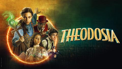 Theo, Will, Henry and Safiya from Theodosia, alongside the Theodosia logo