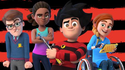 A group of characters from Dennis and Gnasher Unleashed.