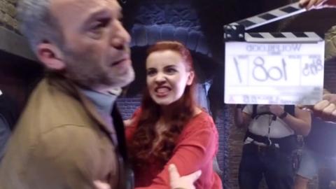 Mr Jeffries and Jana from Wolfblood.