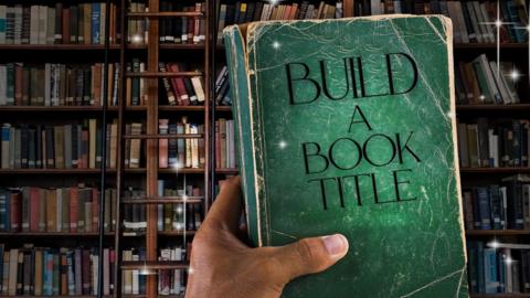 Old looking green book with 'Build a book title'