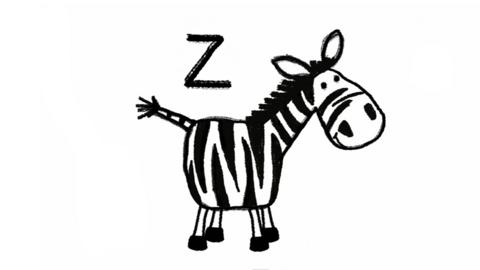 A zebra and the letter z