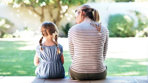 Mother and daughter talking