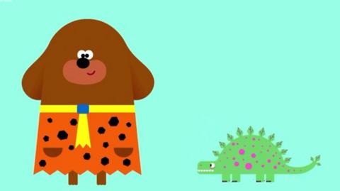 Duggee and a green dinosaur