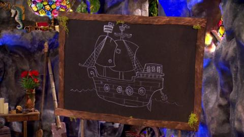 drawing of a ship.