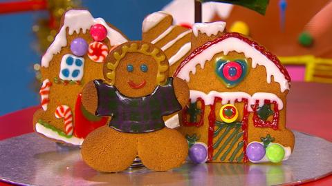 Gingerbread decorated by Andy Day and Cat from CBeebies House.