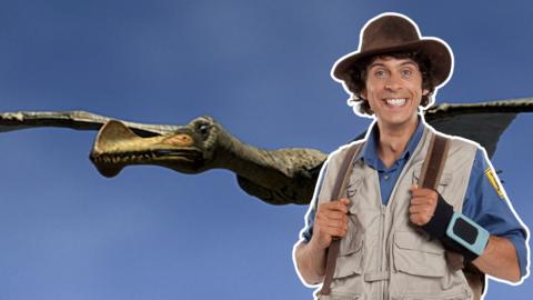 Andy next to a flying Ornithocheirus