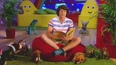 Click to watch Andy Day read Oddsockosaurus for CBeebies Bedtime Stories.