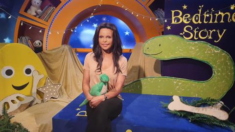 Click to watch Annie Price read The Girl and the Dinosaur for CBeebies Bedtime Stories.