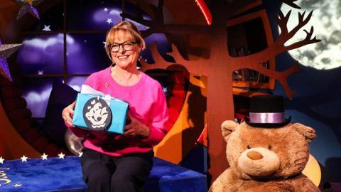 Click to watch Janet Ellis read Happy Birthday Moon for CBeebies Bedtime Stories.