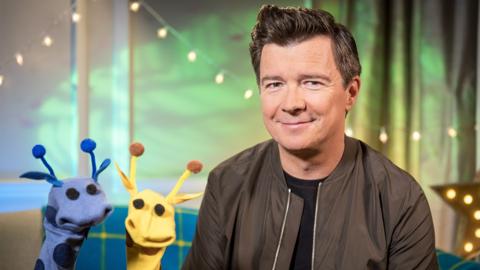 Click to watch Rick Astley read Blue and Bertie for CBeebies Bedtime Stories.