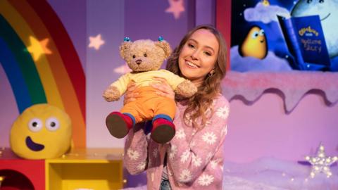 Click to watch Rose Ayling-Ellis read Can Bears Ski? for CBeebies Bedtime Stories.