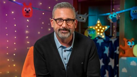 Click to watch Steve Carell read Eyebrows of Doom for CBeebies Bedtime Stories.