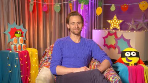 Click to watch Tom Hiddlestone read Supertato for CBeebies Bedtime Stories.