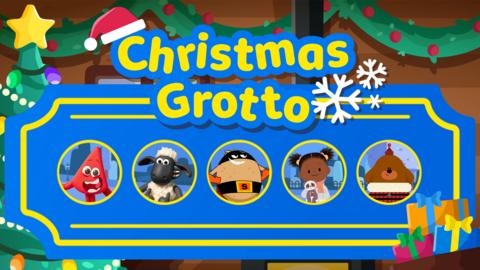 Play CBeebies Christmas Grotto game with Red from Colourblocks, Shaun the Sheep, Supertato, JoJo and Hey Duggee.