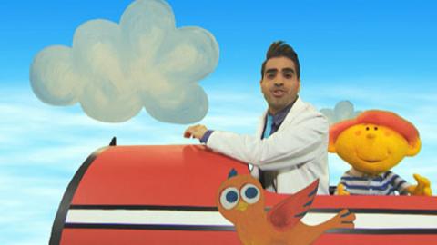 Dr Ranj and Jobi in an airplane