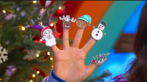 A CBeebies Christmas family finger song with Evie and Dodge.