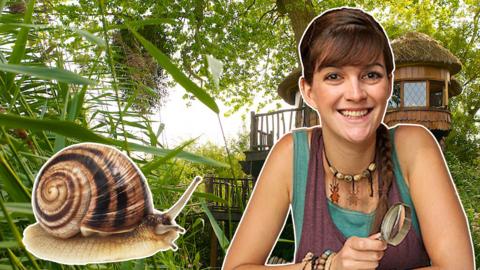 Jess with a snail.