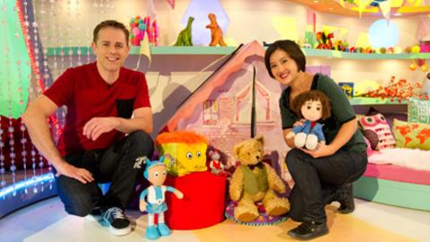 Chris, all of the toys and Pui from Show Me Show Me.