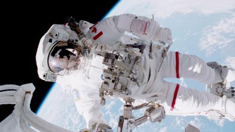 Astronaut Commander Chris Hadfield in space