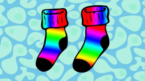 A very colourful pair of socks!