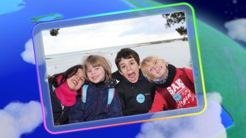 A screen displaying the Go Jetters: Radio Recruits from Brownsea Island.
